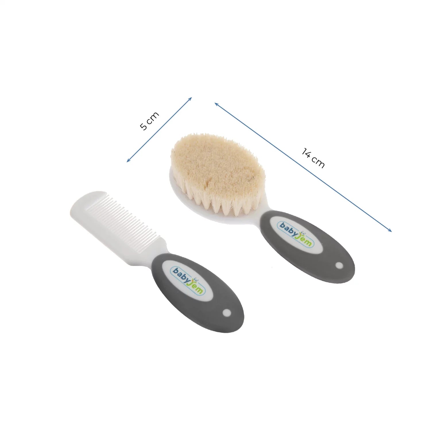 Babyjem brush comb set natural bristle